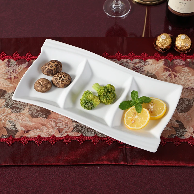 

Three case plate ceramic plate cake plate dish idea Western dish rectangular Nagajo Zushi bread tableware