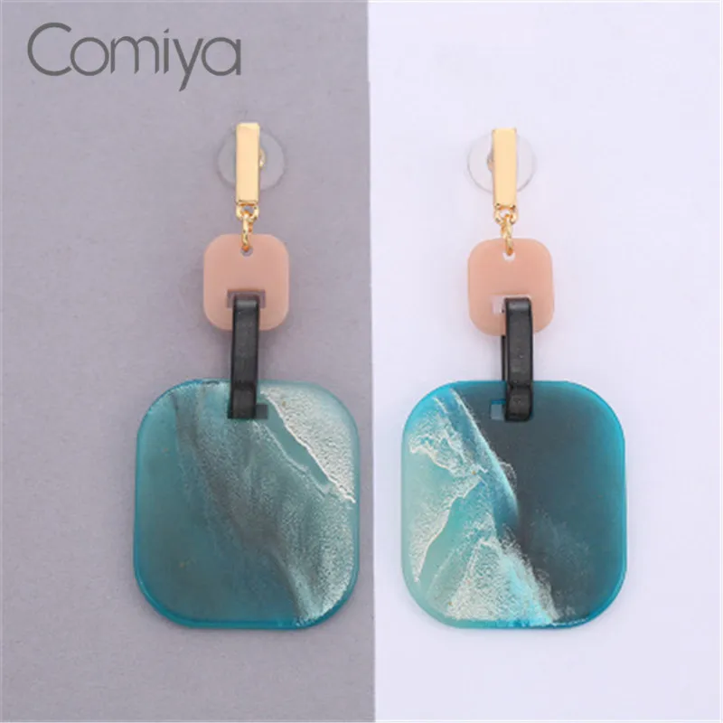 Comiya Длинные акриловые ногти геометрический кулон серьги с фианитом Umode D'oreille
