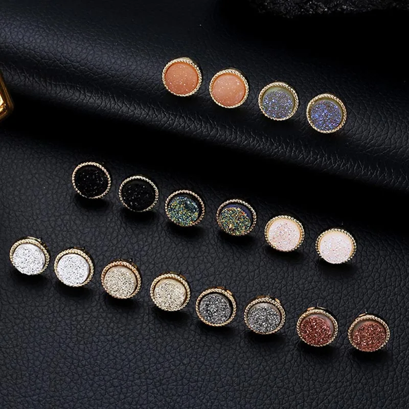New Fashion Ball Crystal Stud Earring For Women Gold Color Rainbow Rhinestone Drop Shipping | Украшения и аксессуары