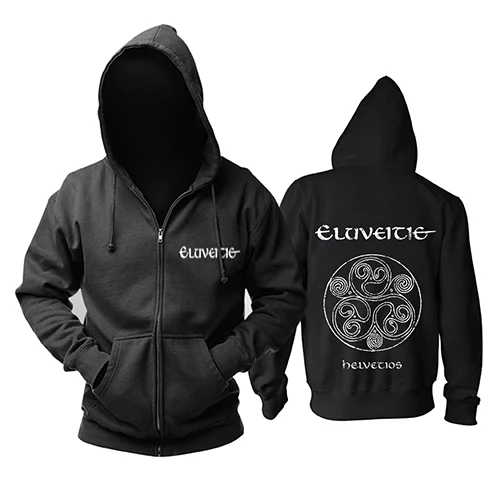 Bloodhoof Eluveitie Kernnunos MUSICAT народная Металлическая черная толстовка Азиатский размер - Цвет: 3