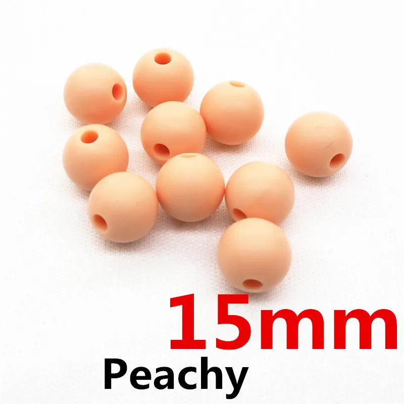 15mm Chenkai, 100 шт, 9 мм, 12 мм, 15 мм, силиконовые бусины-прорезыватели, сделай сам, круглые детские соски, ювелирные изделия, сенсорные Прорезыватели зубов, игрушки для изготовления бусин, BPA бесплатно - Цвет: 15mm