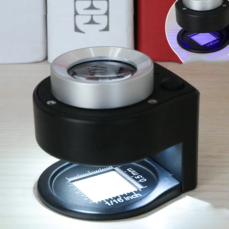 Светодиодный УФ тестер с подсветкой Лупа Оптическое стекло объектив карманный