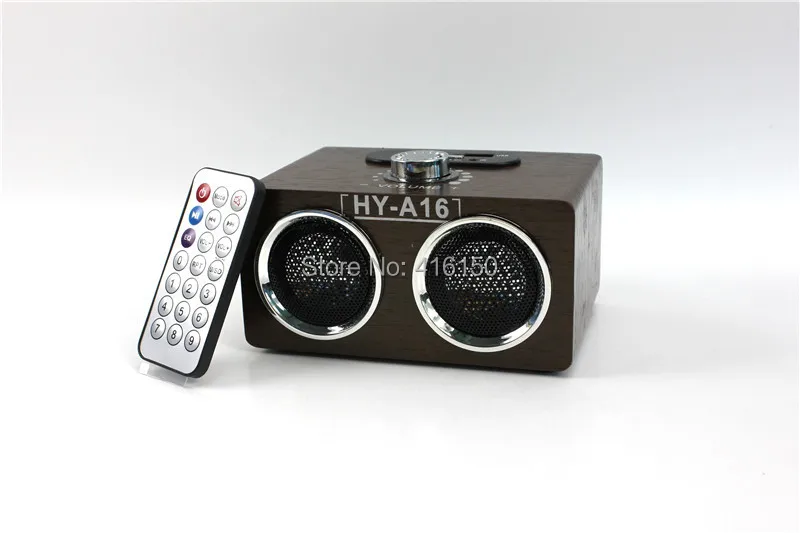New Portable Mini Speakers wood subwoof Speaker Support SD Card U-disck with Remote controller FM radio subwoofer gifts | Электроника