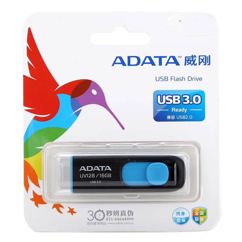 Абсолютно новая мода ADATA UV128 высокоскоростной флеш накопитель USB 3 0 64GB 32GB 16GB Memory Stick