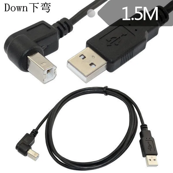 1 5 м футов Тип А папа к тип в вниз Угловой USB 2 0 кабель для сканера принтера |