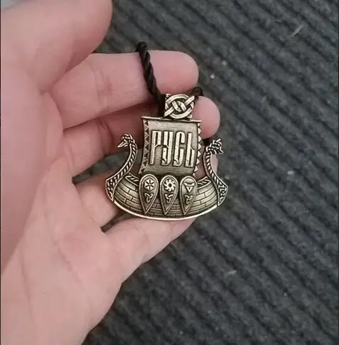 Ancient bronze Lanseis 1 шт. Викинг корабль кулон vikingar Норс ювелирные изделия Викинг мужчины Воин Ожерелье талисман кулон - Окраска металла: Ancient bronze