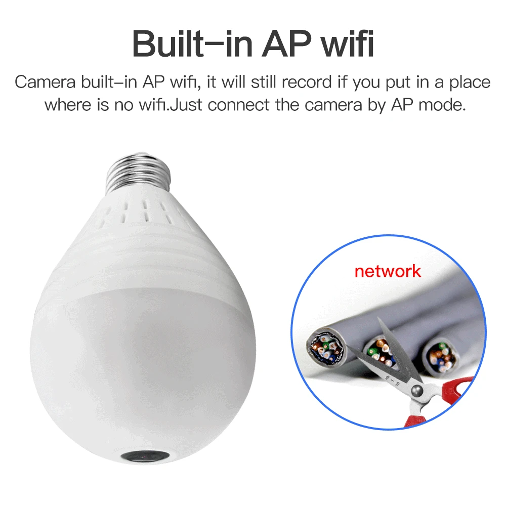 Лампа SDETER, беспроводная, Wifi, IP камера, 1080 P, 960 P, рыбий глаз, домашняя, охранная, CCTV камера, 360 градусов, поддержка ночного видения, карта 128 ГБ