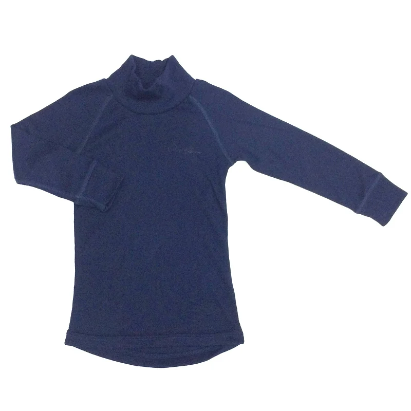 Детское Термобелье для Любого Вида Спорта и Активного Отдыха Осень Зима Футер Джемпер, Водолазка, Блузка с Длинными Рукавами, Высокий и Средний Воротник Легкая и Теплая ткани Воздухопроницаемость Идеальной Посадки - Цвет: blue Midd Neck jacke