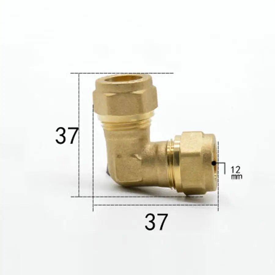 

Fit Tube OD 12mm Brass Compression Fitting Union Elbow Connector Water Gas Fuel