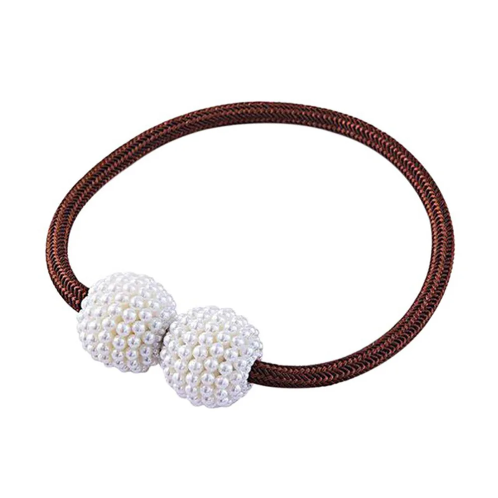 2pcs Curtain Tieback Rope Hooks Decoration Magnetic Pearl Ball Curtain Tiebacks Tie Backs Holdbacks Buckle Clips Accessory