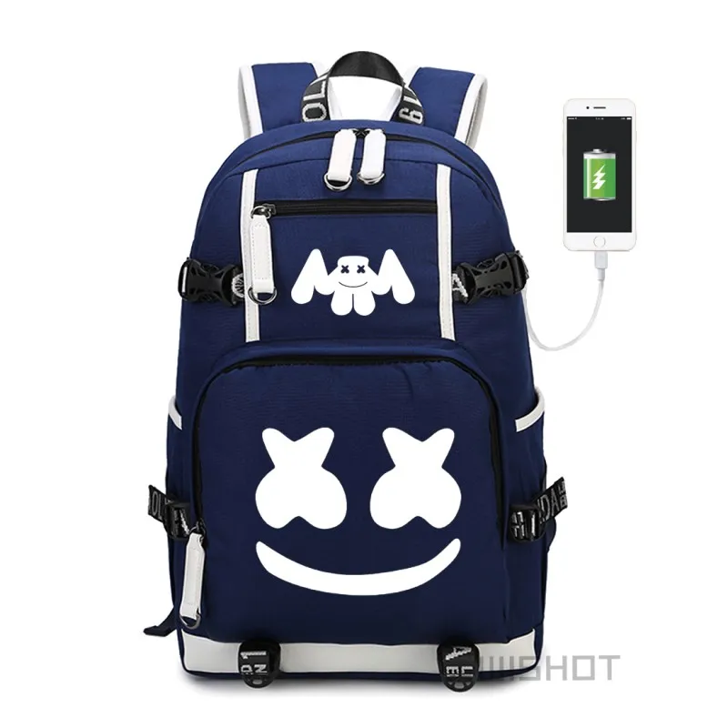 Blue2 WISHOT рюкзак Многофункциональный USB зарядка для подростков мужчин wo мужчин студентов школьные сумки Дорожная светящаяся сумка - Цвет: Blue2