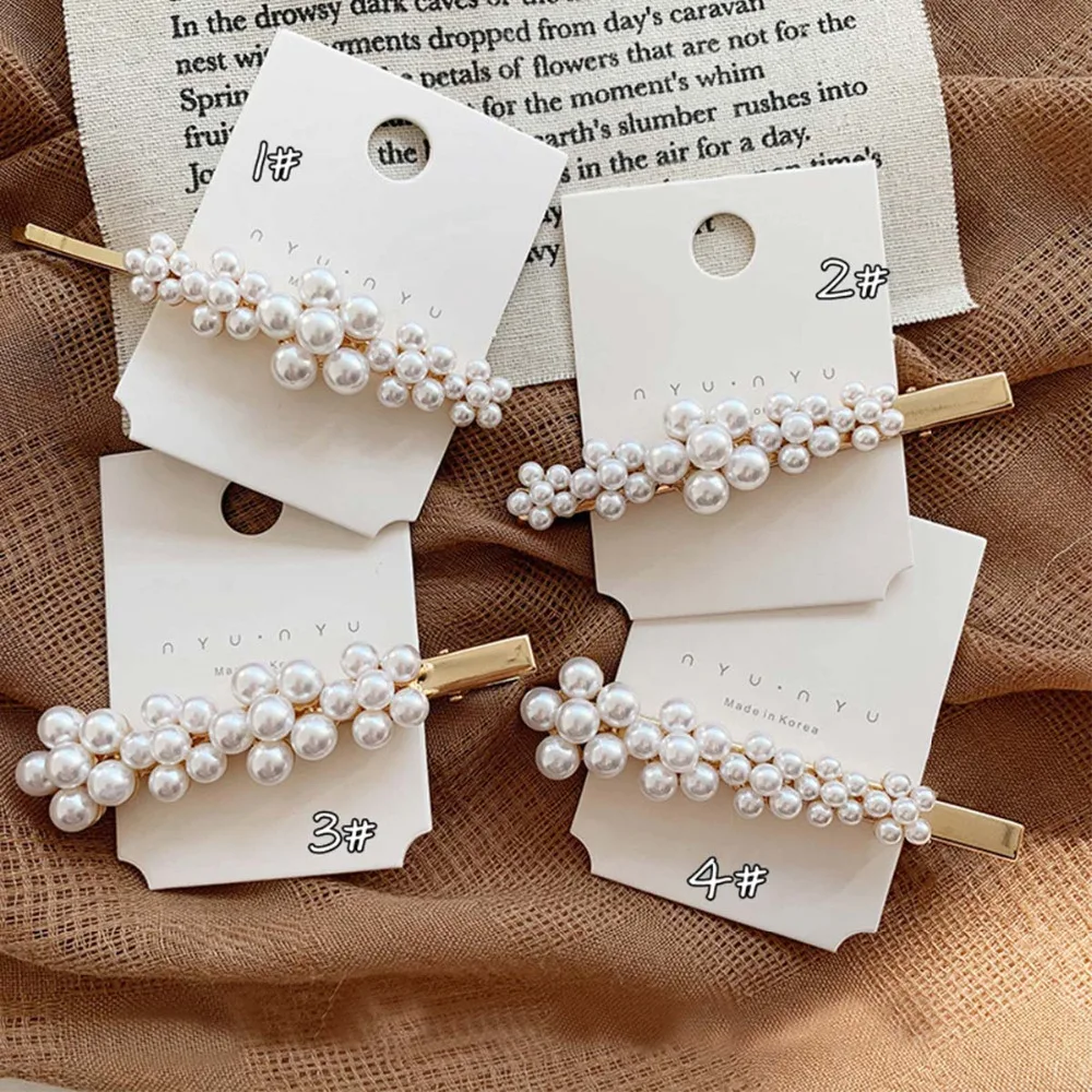 Лето 2021 аксессуары для волос металлические заколки с жемчугом женщин и девушек