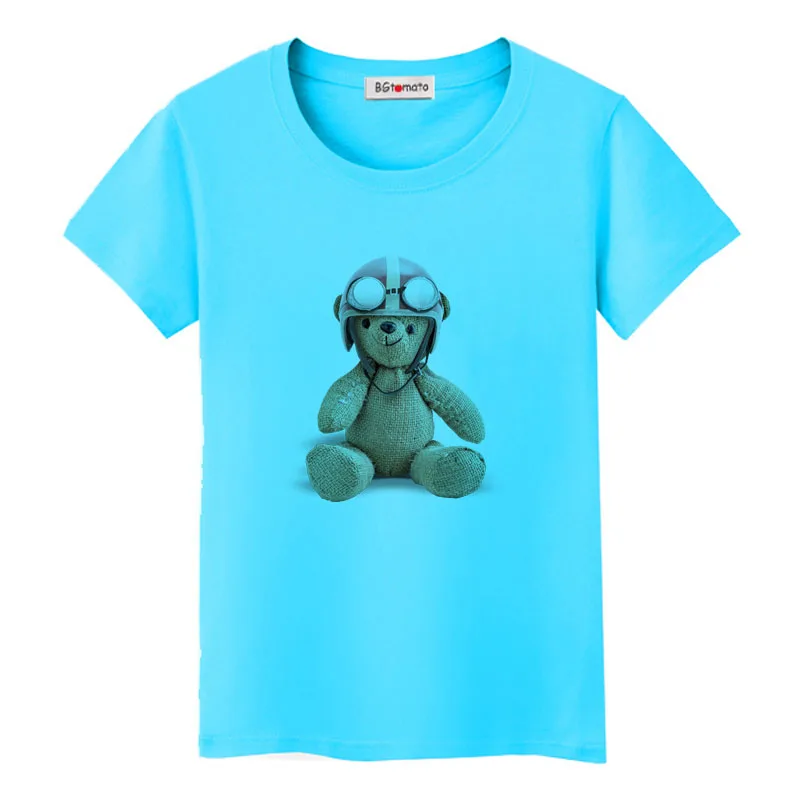 BGtomato Teddy футболка с медведем Прекрасная 3D футболка Женская harajuku футболка женская забавная camiseta mujer Teddy bear Футболка женская - Цвет: 2