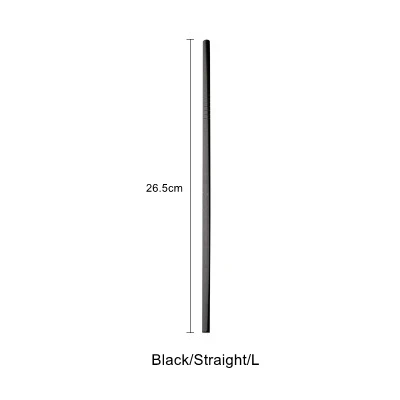 Black-Straight-L Скандинавские красочные 304 нержавеющая сталь питьевой соломинки многократного использования изогнутая металлическая соломинка Высокое качество трубка Офис Бар посуда для напитков аксессуары - Цвет: Black-Straight-L