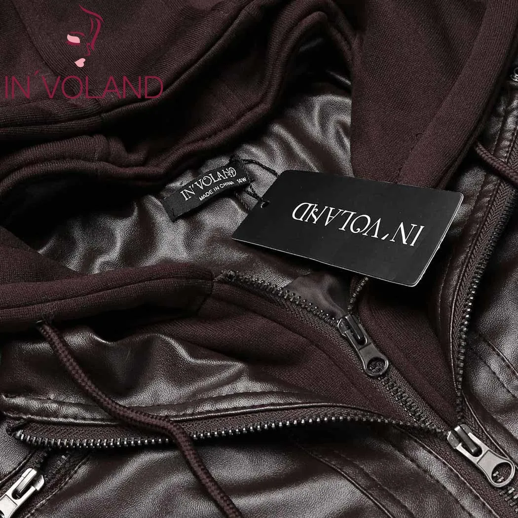 IN'VOLAND Женская куртка большого размера зимняя осенняя с капюшоном и длинным