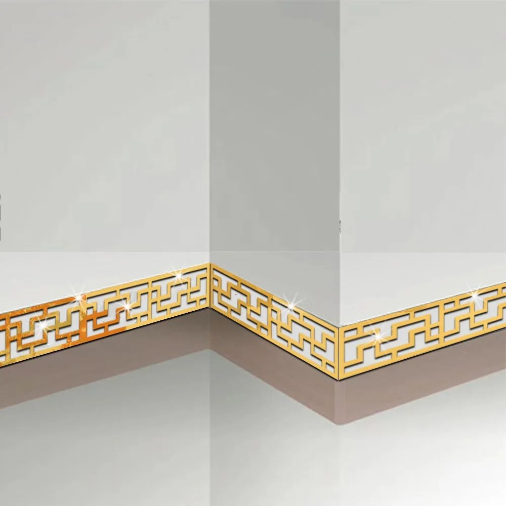 Диагональные Угловые Линии Акриловые зеркальные настенные наклейки Diy Muurstickers