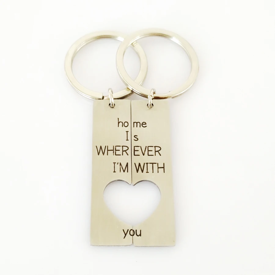 1 пара брелок с половинчатыми сердечками для дома где бы я ни был вами