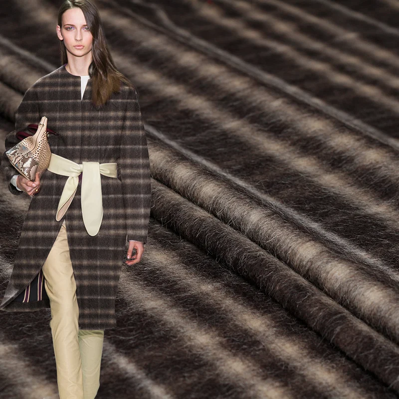 Pearlsilk Сделано в Японии клетчатая пряжа окрашенная Альпака шерстяная Мягкая ткань