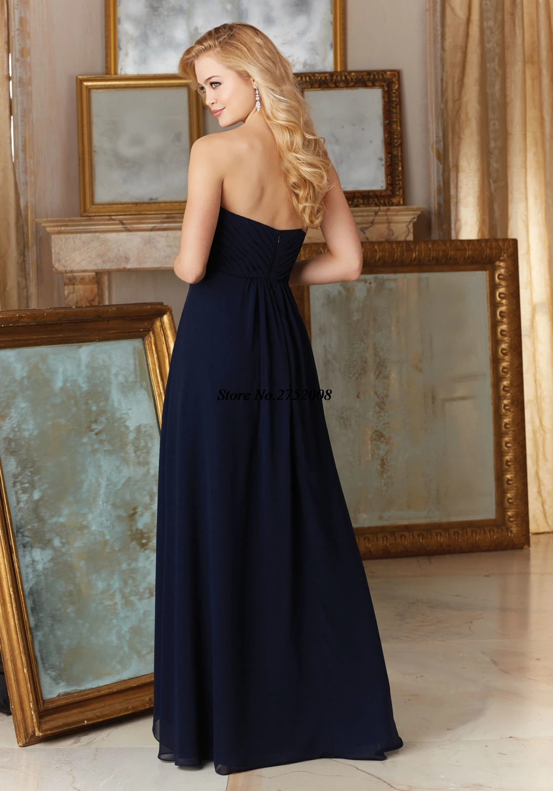 Современный 2017 Шампанское Темно-Синий Короткие Кружева Шифон Невесты Платья Из