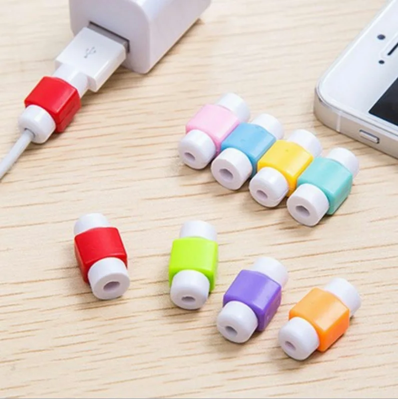 DHL 2000pcs/lot USB Data Cable Earphone Protector Colorful Earphones Cover For Apple iPhone 5 6 7 8 Charging Cord Protection | Электроника