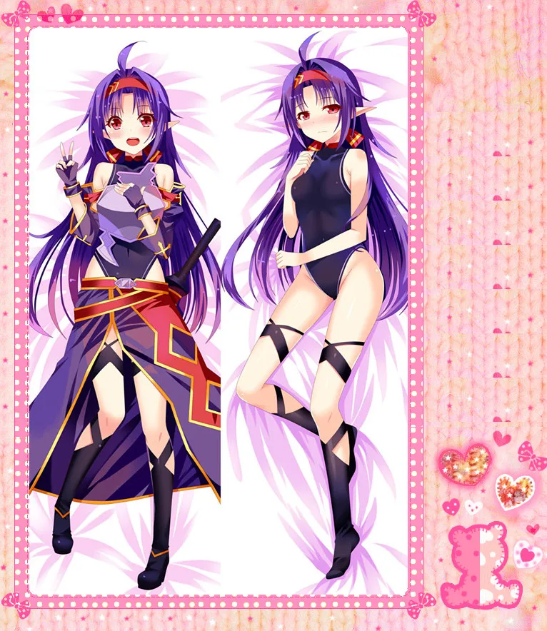 

Anime Cartoon Sword Art Online Peachy Poly Microfabric Bolster Hugging Pillow Case Cover Pillowcase Peach Skin 2 Way / WT 12045