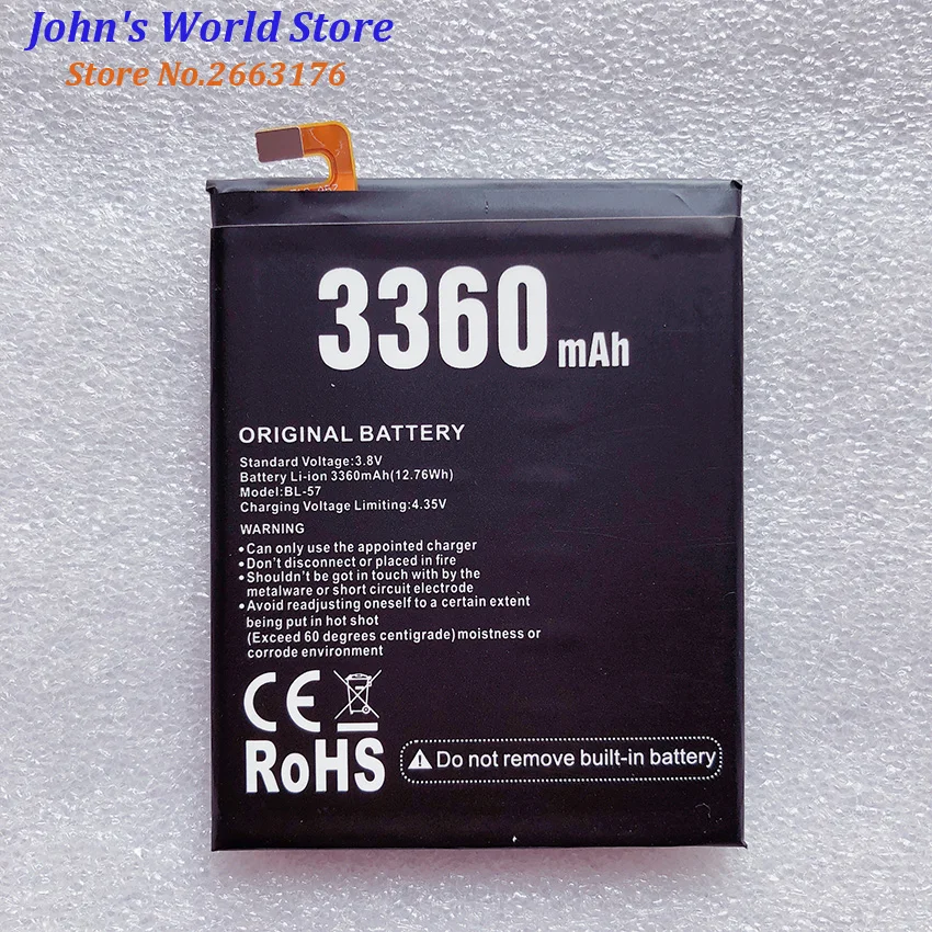 Новая Bl-57 батарея Для Doogee Shoot 2 Shoot2 Замена 3360mAh части смартфона Bateria Batterie Baterij