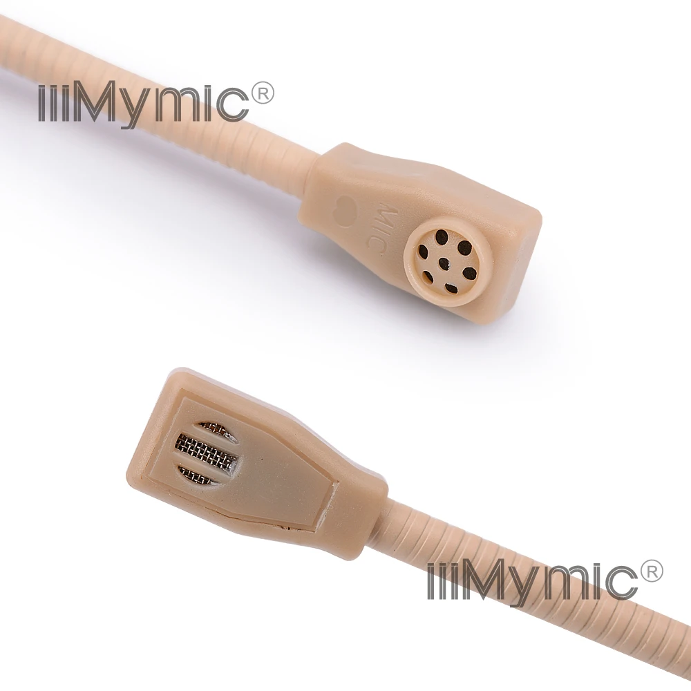 IiiMymic H-81S9-1 Pro бежевая гарнитура, конденсаторный микрофон, речевой головной микрофон для передатчика Sennheiser, 3,5 мм, винтовой разъем для микрофона