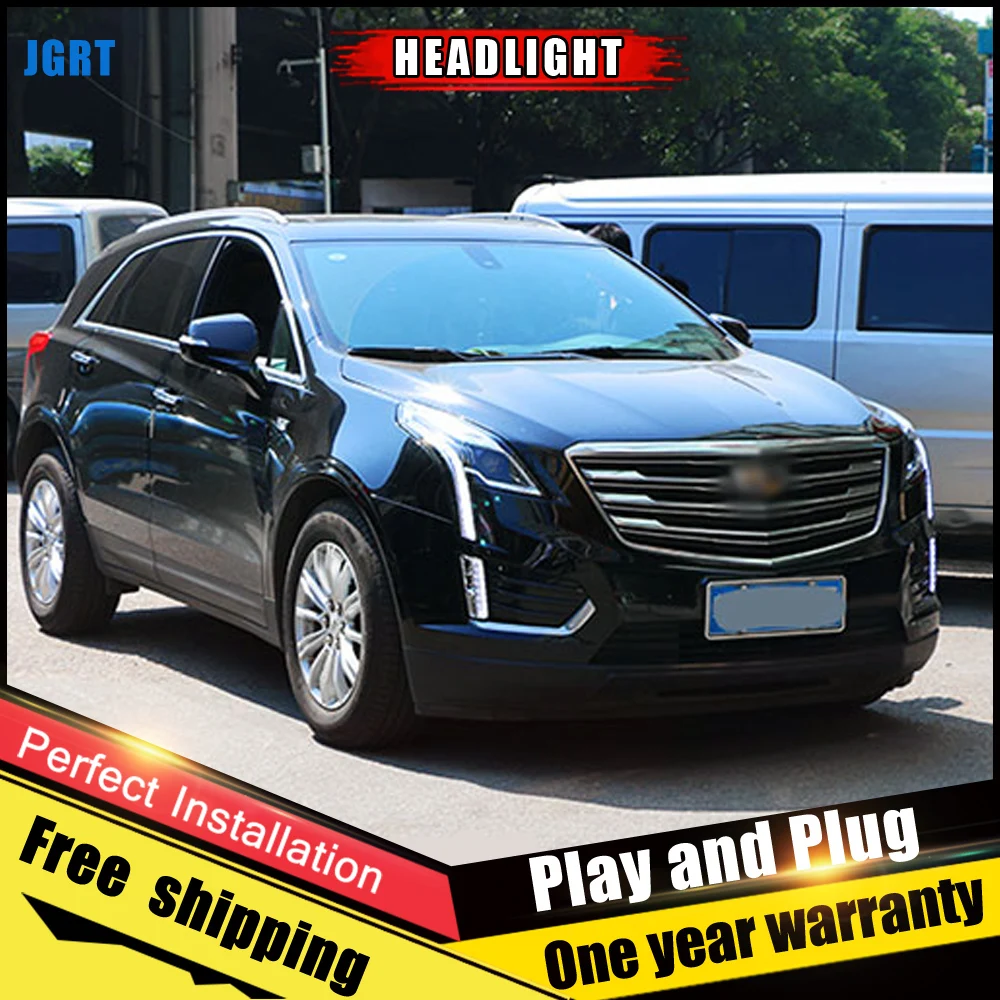 

2PCS Car Style LED headlights for Cadillac XT5 2016-2018 for XT5 head lamp LED DRL Lens Double Beam H7 HID Xenon bi xenon lens