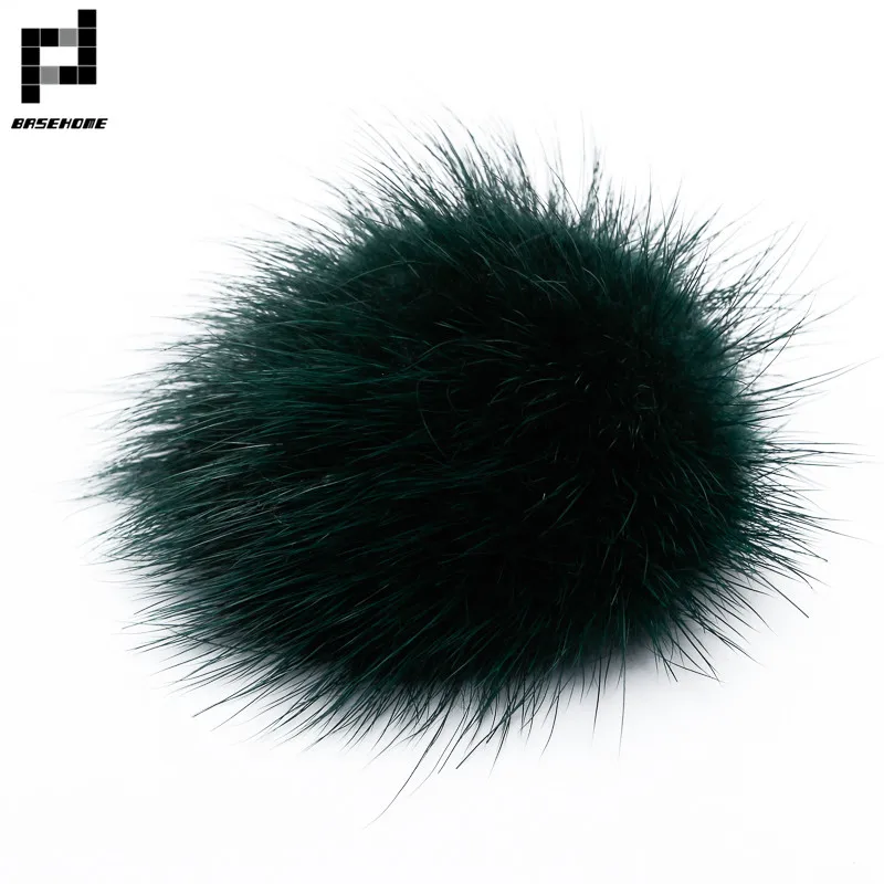 dark green BASEHOME, 6 шт./лот, 5 см, мех норки, Меховые помпоны, сделай сам, ювелирное изделие, норковый полушарик для обуви, ювелирное изделие, ткань для рукоделия - Цвет: dark green