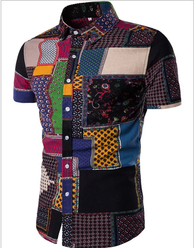 Мужские комплекты рубашка + брюки комплект из двух предметов с коротким рукавом