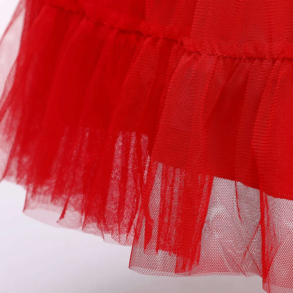 Праздничное платье для девочек красный Детский костюм с бисером детское