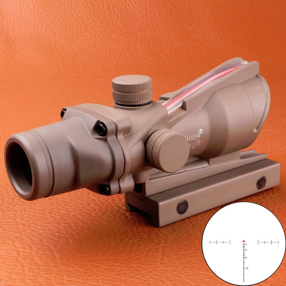 Ohhunt охотничий ACOG 4X32 оптика из настоящего волокна шеврон BDC Сетка Красный Зеленый с подсветкой прицел для винтовки. 223. 308 Калибр