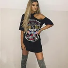 Женская футболка с принтом орла и рукавом шорты в стиле панк-рок