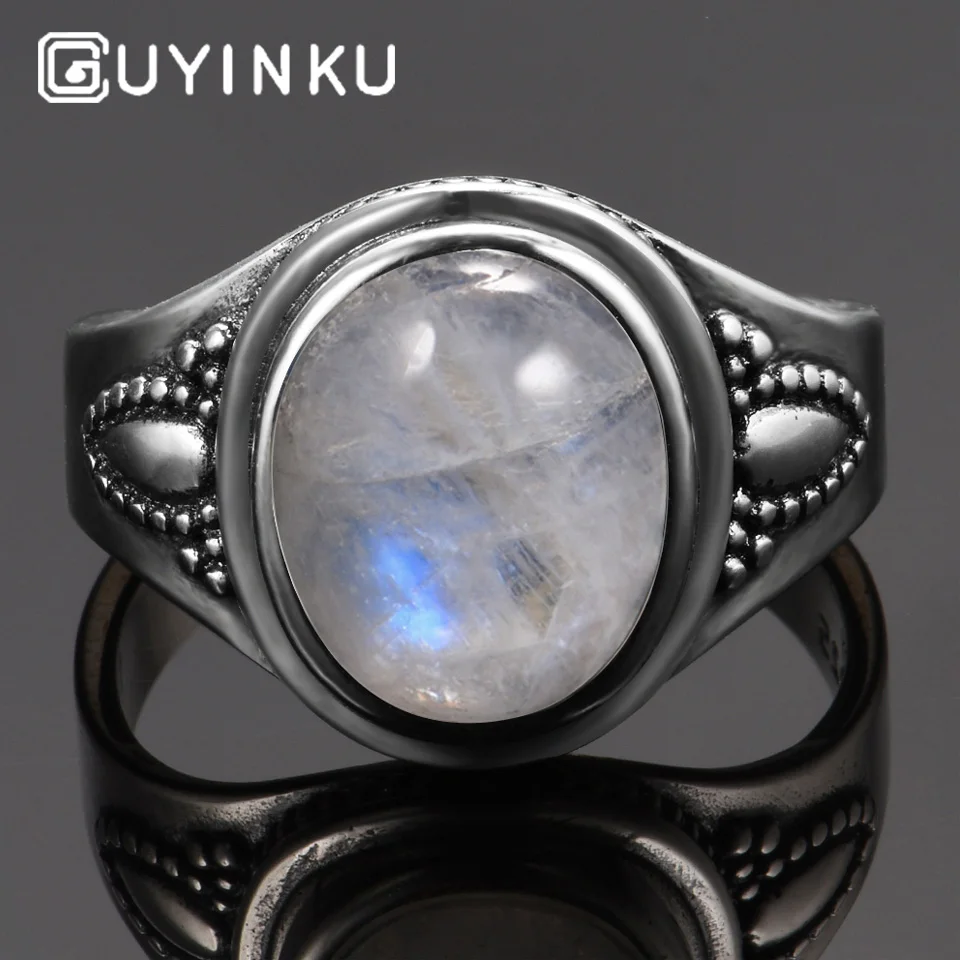 GUYINKU настоящее чистое серебро 925 пробы радужные кольца из натурального