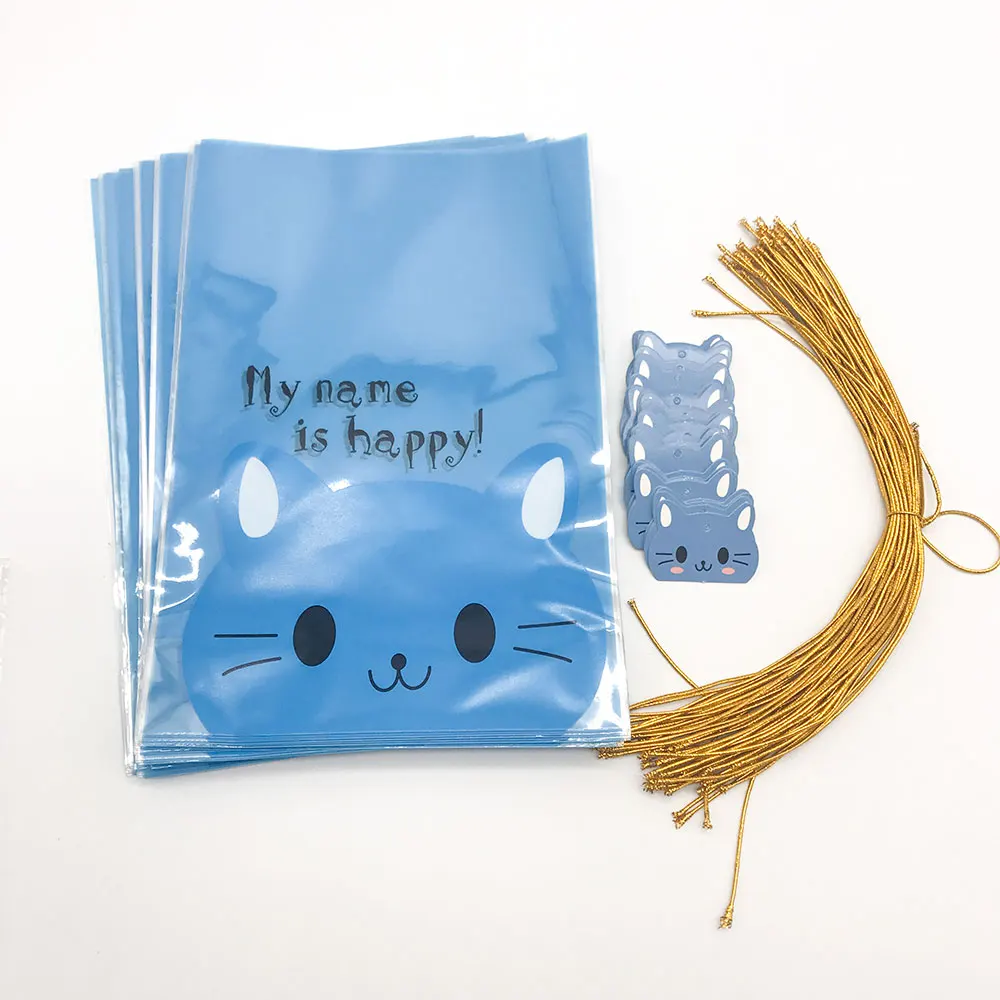 kitty 50 шт. свинья Китти конфеты мешок для день рождения украшения Дети DIY подарок тост посылка Пластиковые Сумки Торт Печенье Упаковка Сумки - Цвет: kitty