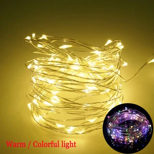 3 м 5 м 10 м медная проволока гирлянда на батарейках Праздничная гирлянда свет Рождество Свадьба деко светодиодная сказочная лампа SL042
