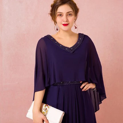 Длинное платье для выпускного вечера с рукавами крылышками элегантное шифоновое