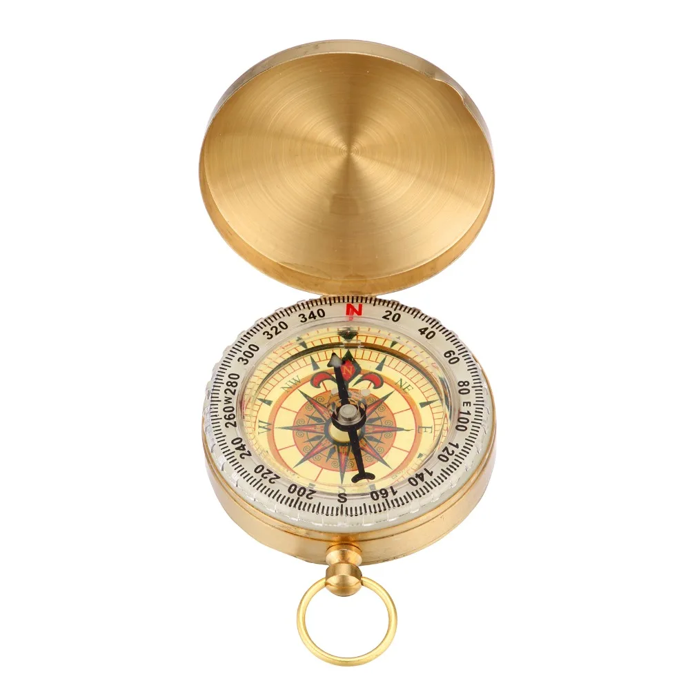 Портативный металлический компас G50 медный для кемпинга пеших прогулок латунный