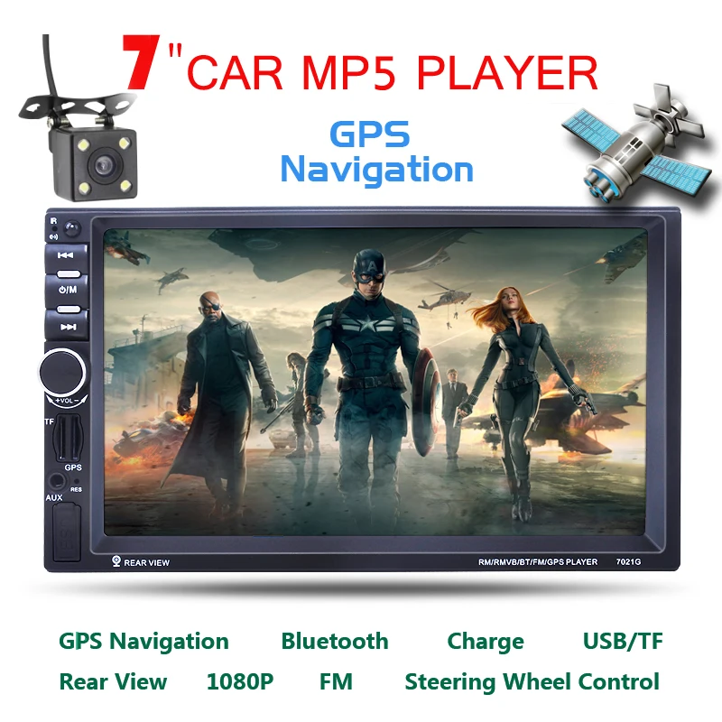 7 дюймов 2 Din HD Автомобильный Радио MP4 плеер с цифровым сенсорным Экран Bluetooth USB/TF/FM