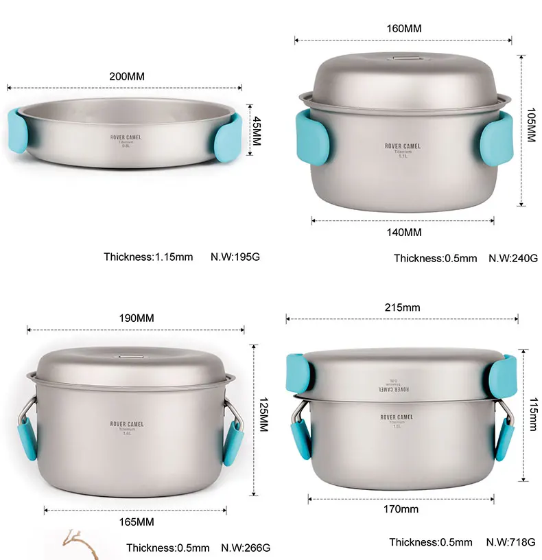 Rover Camel Cookset уличная походная пикник посуда для приготовления пищи комплект 3 шт. кастрюля Ta8501