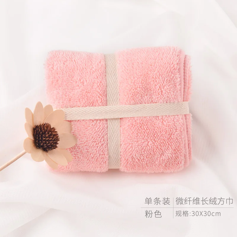 light pink Beroyal Брендовое детское полотенце из микрофибры для лица, милое квадратное детское полотенце для лица, детское полотенце для лица, полотенце для лица 30x30 см, полотенце для лица для ванной комнаты s - Цвет: light pink