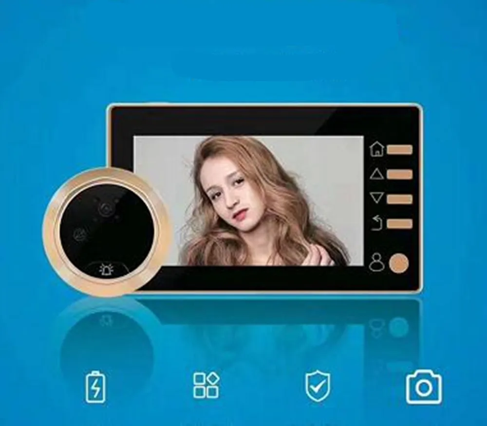 4,3 дюймовый ЖК-дисплей Широкоугольный глазок Viwer видео домофон - Цвет: Белый
