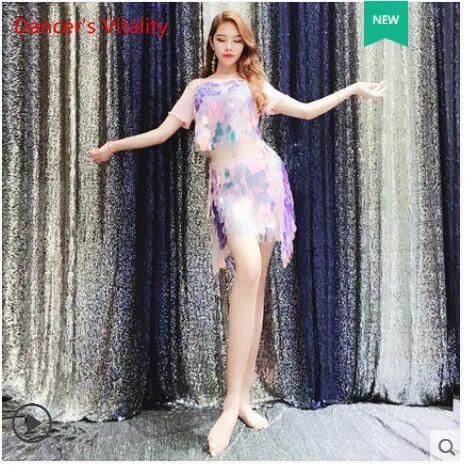 Top Skirt Type 3 Одежда для занятий танцами живота, вышитая длинная юбка с пайетками, одежда для выступлений, индийский костюм для восточных танцев - Цвет: Top Skirt Type 3