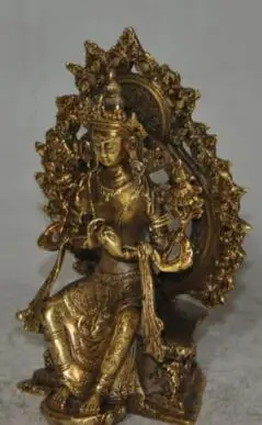 

Free shipping 13.5cm tibet buddhism bronze gilt kwanyin guanyin bodhisattva tara goddess base statue