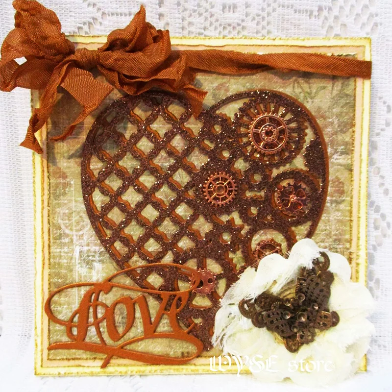 Штампы в форме сердца 2 шт. стимпанк вырубные штампы свадебные металлические