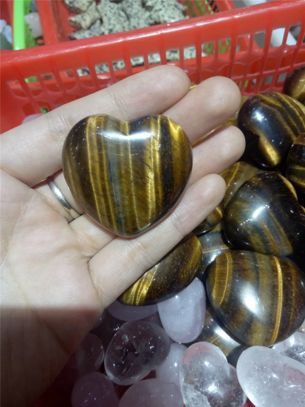 1 шт. Прямая поставка великолепный натуральный тигровый глаз кристалл сердце