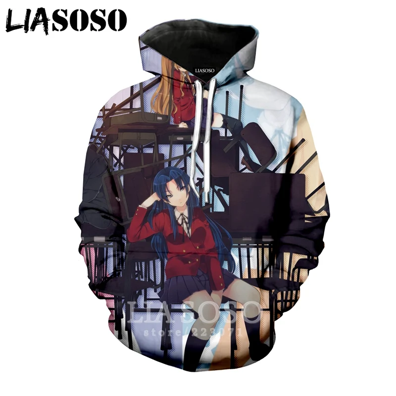 LIASOSO Новинка зимы для мужчин и женщин модный свитер 3D принт мультфильм аниме Toradora Толстовка с длинным рукавом хип хоп Топ пуловер A193-10 - Цвет: 14