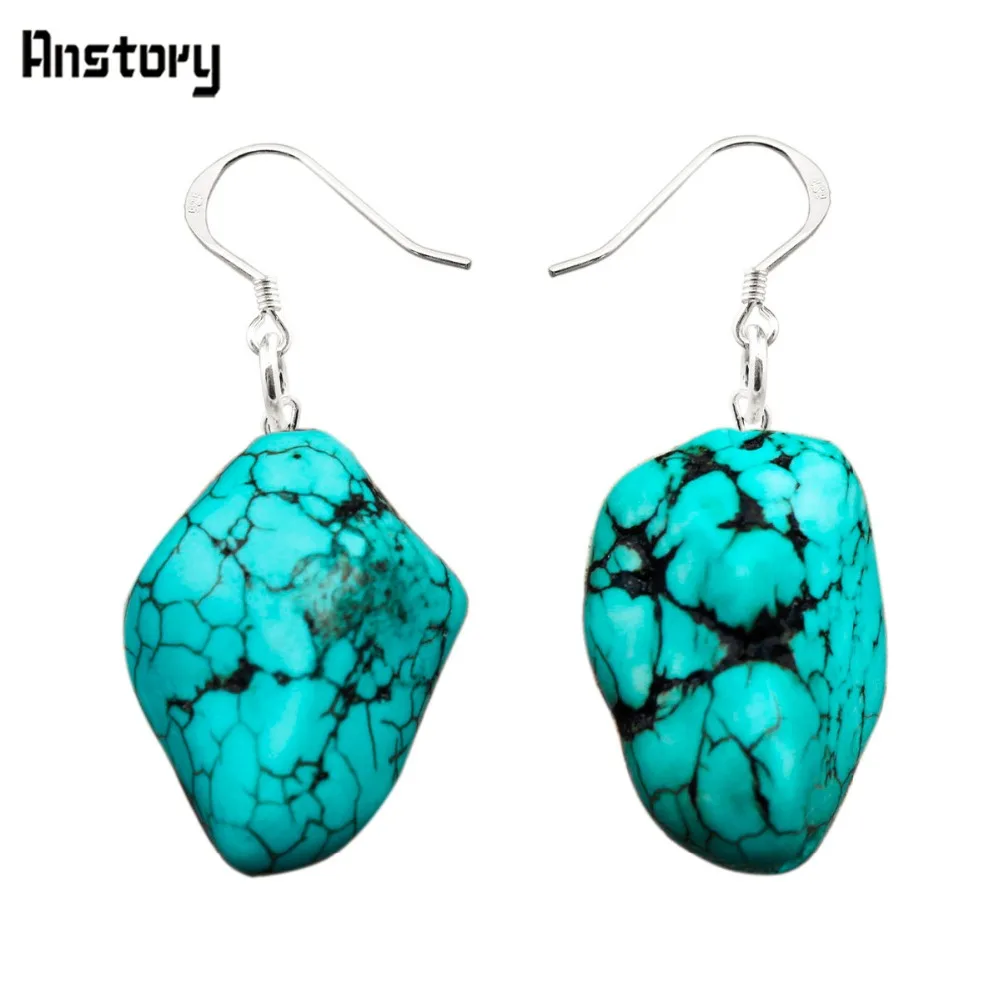 Серебро крючок нерегулярные Натуральный камень серьги для Для женщин личности