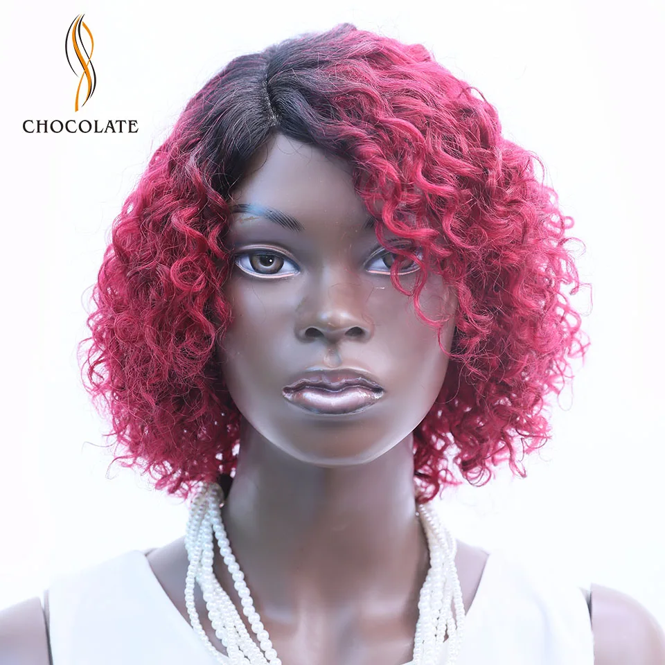 Парики из натуральных волос на шнурках Bob Curly для черных женщин с детскими