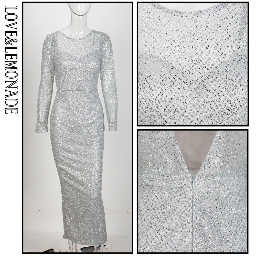 Платье до середины икры LOVE &amp LEMONADE темно-синее приклеенное платье с 0-образным